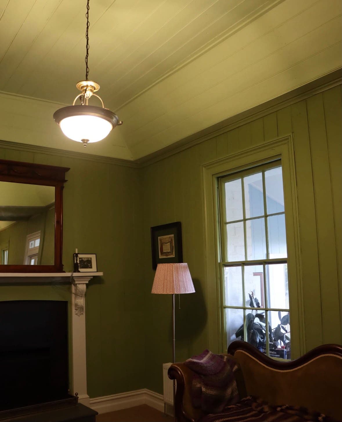 Character interior finished in a deep heritage green