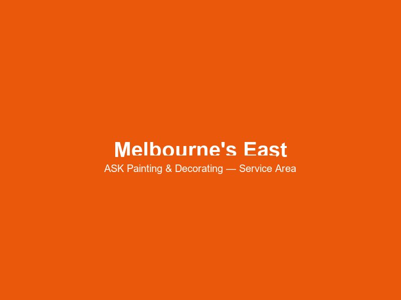 Melbourne's East service area 1