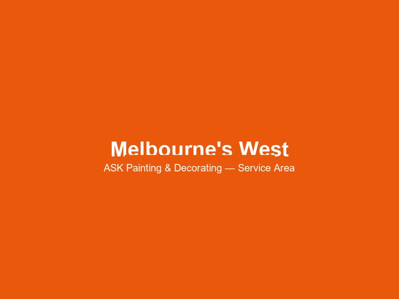 Melbourne's West service area 1
